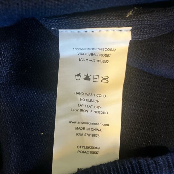 Andrew Christian Knit Stripe Sleeveless Shirt Navy Blue XL Extra Large - Picture 5 of 7